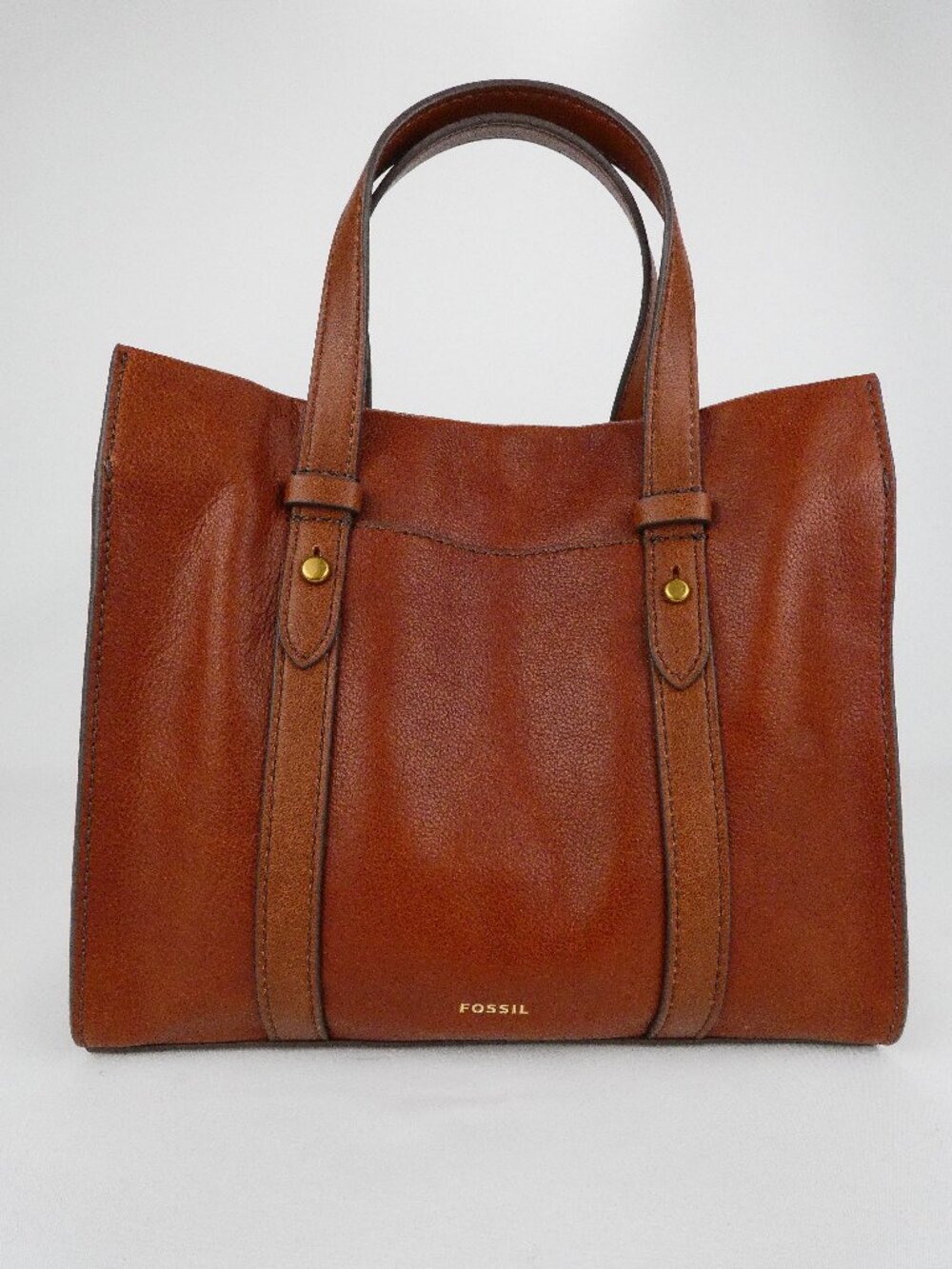Fossil Kingston Brown Pebbled Leather Crossbody Bag NEW Satchel Convertible Tote